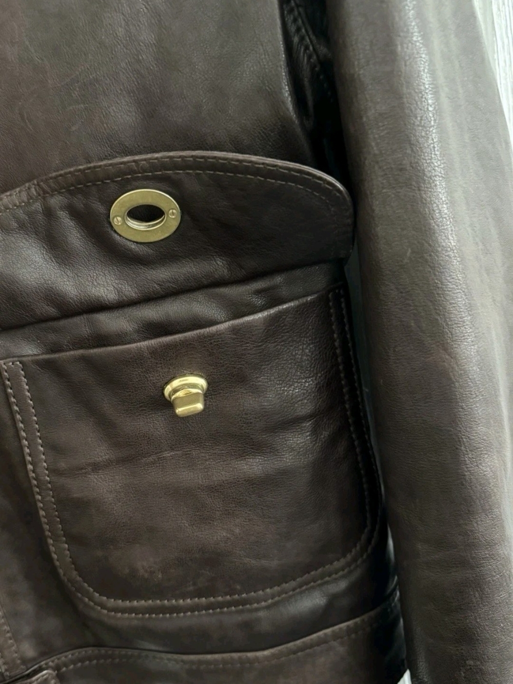 RARE Vintage Coach 2006 Legacy Leather Bomber Jacket Turnlock Fur 10 Fits 8 - Picture 11 of 15